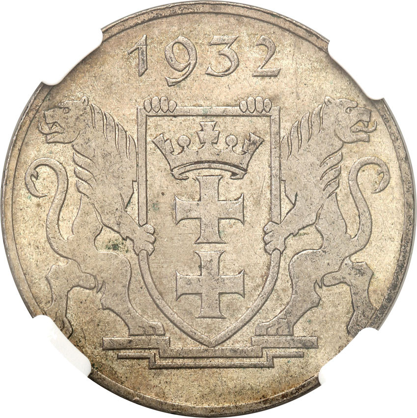 Wolne Miasto Gdańsk/Danzig. 5 guldenów 1932 Krantor / Żuraw NGC MS63 (2 MAX)